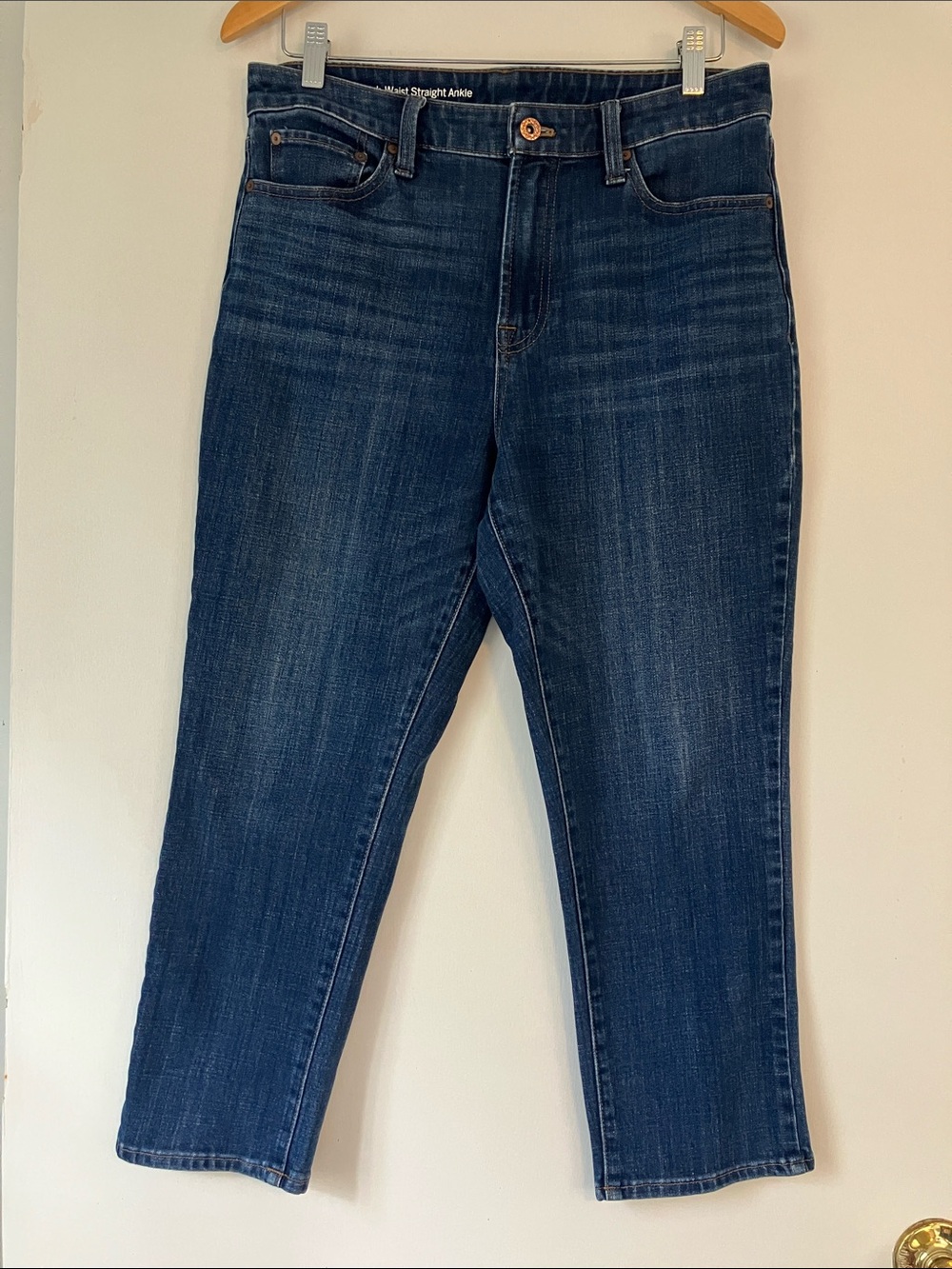 Talbots High Waist Straight Ankle Crop Denim Jeans